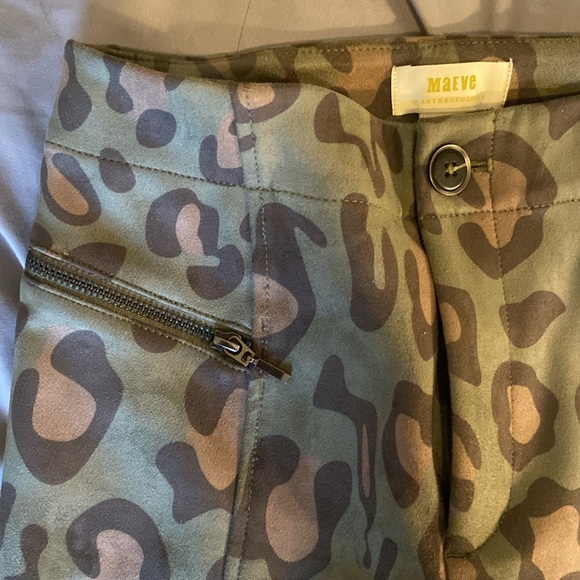 Anthropologie Maeve skinny leopard print pants sz 0 - Picture 2 of 7